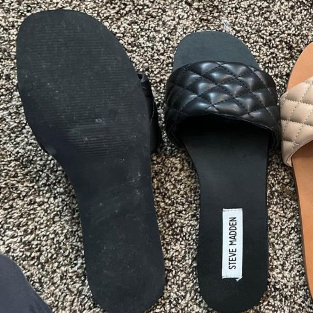 Steve Madden quilted slide sandals